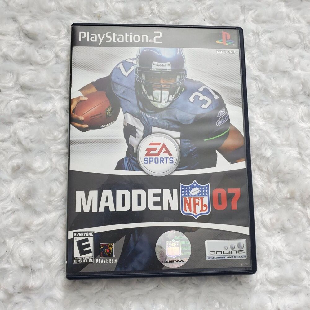 EA Sports Madden NFL 07 PS2 Video Game Shaun Alexander Black Manual Included